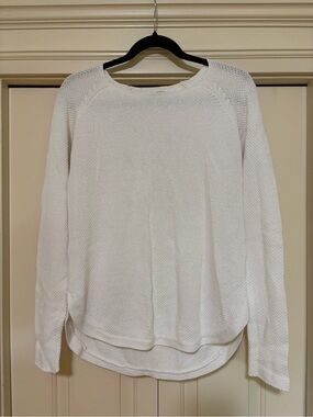 Propaganda Cream Open-Weave Crewneck Sweater